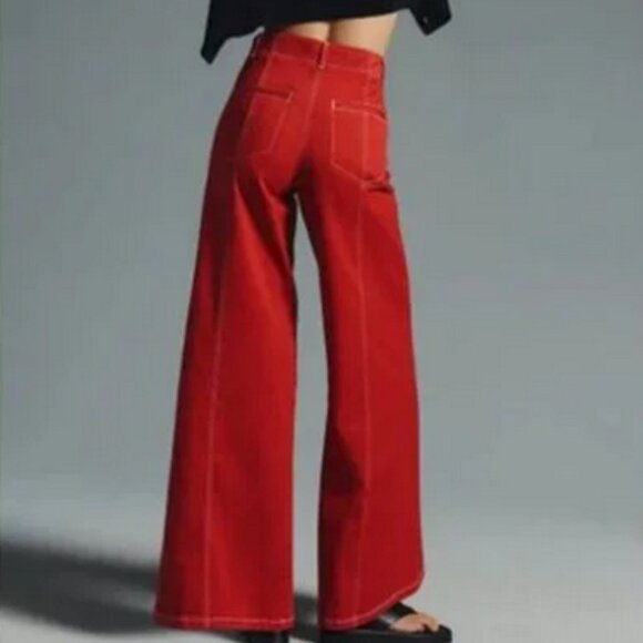 The Delaney Clean-Seamed High-Rise Wide-Leg Jeans by Maeve - Picture 11 of 13